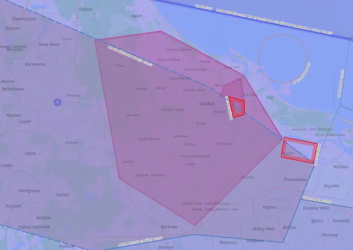 Gdańsk - mapa ograniczeń