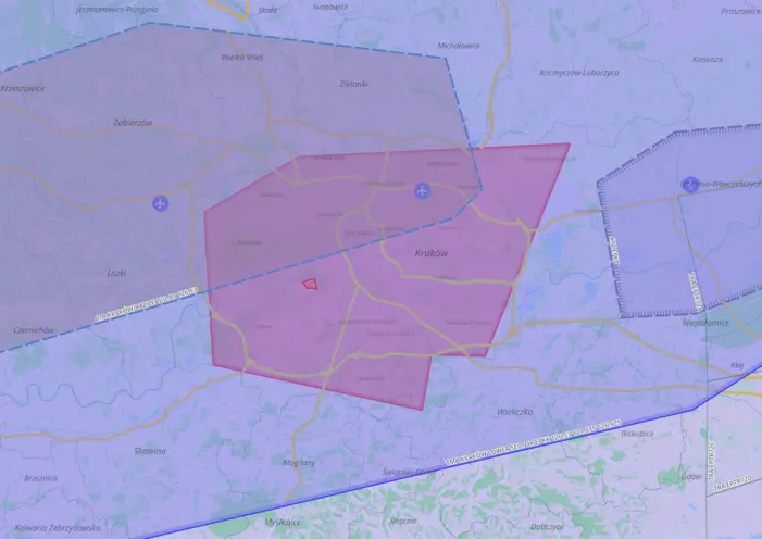 Kraków - mapa ograniczeń